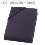 Topper Premium Qualitäts-Jersey Fixleintuch, 100% Baumwolle, schwarz, 160 x 200 cm