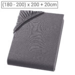 Topper Premium Qualitäts-Jersey Fixleintuch, 100% Baumwolle, anthrazit, 200 x 200 cm