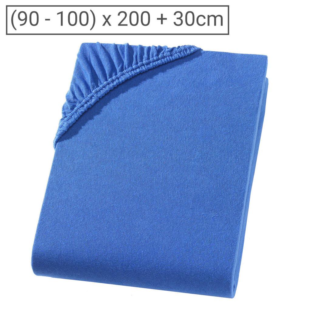 Einzelbett Qualitäts-Jersey Fixleintuch, 100% Baumwolle, royal, 90 x 200 cm