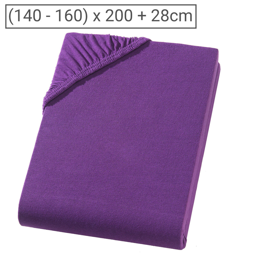Doppelbett Qualitäts-Jersey Fixleintuch, 100% Baumwolle, aubergine, 160 x 200 cm Doppelbett Qualitäts-Jersey Fixleintuch, 100% Baumwolle, aubergine, 160 x 200 cm