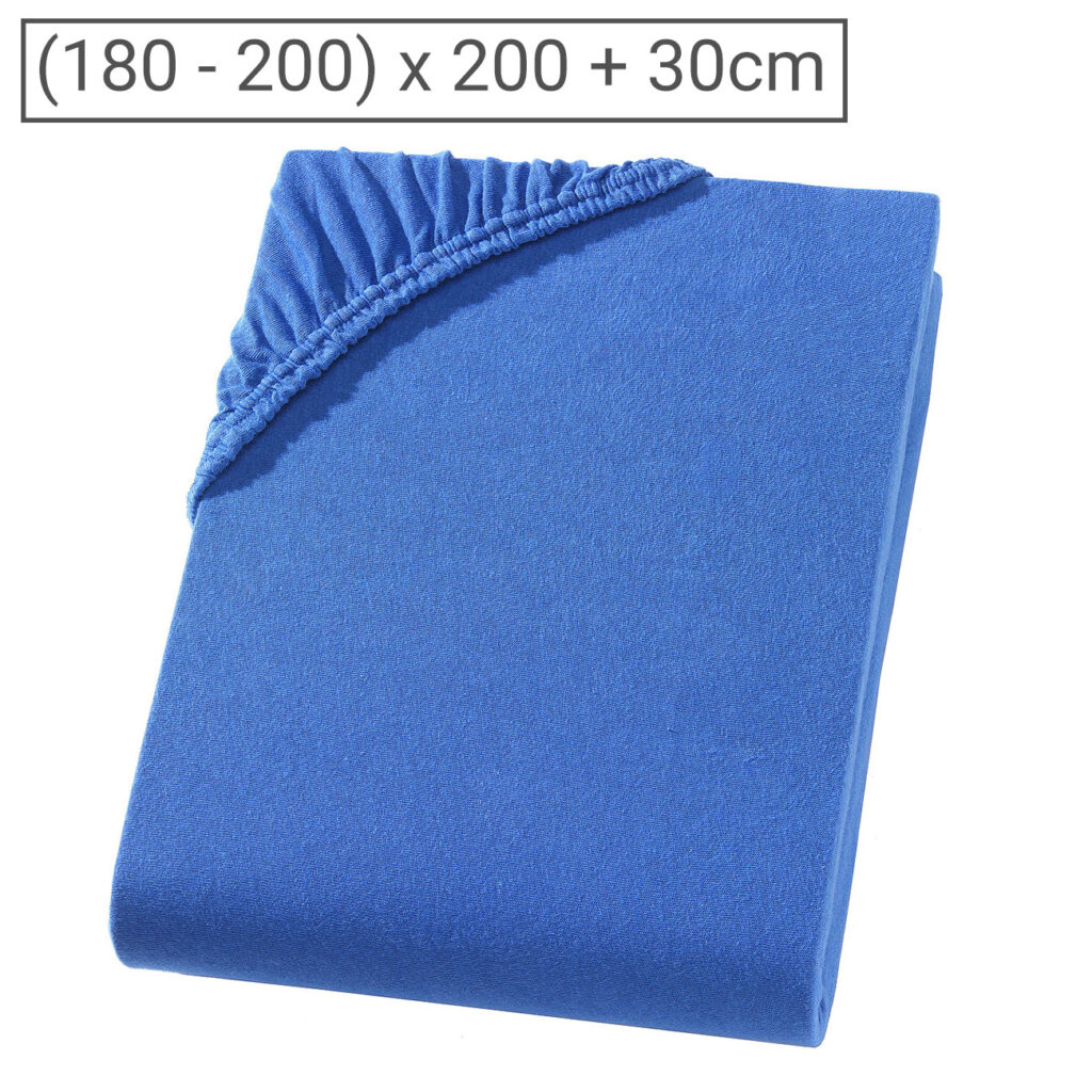 Übergrösse Qualitäts-Jersey Fixleintuch, 100% Baumwolle, royal, 200 x 200 cm Übergrösse Qualitäts-Jersey Fixleintuch, 100% Baumwolle, royal, 200 x 200 cm