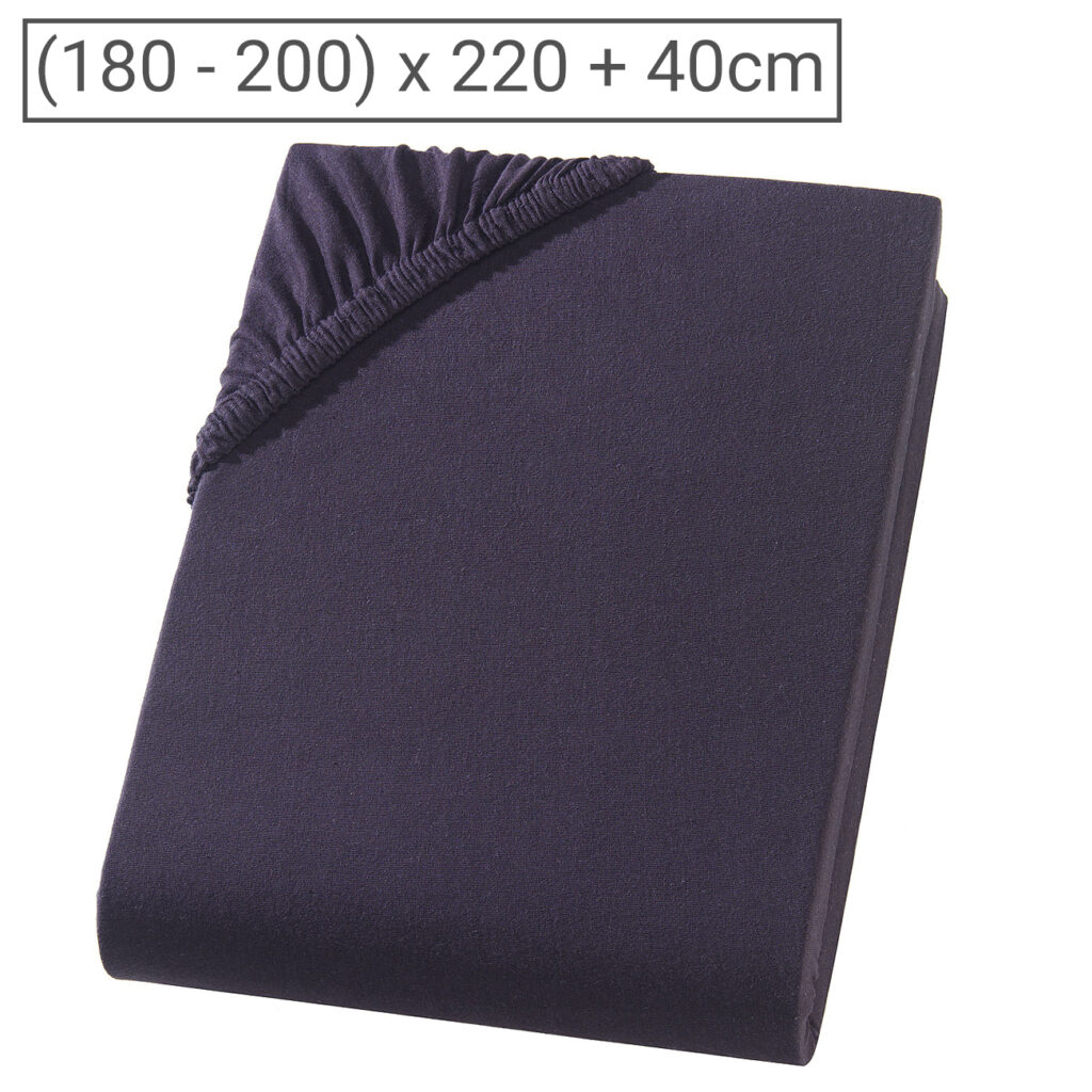Übergrösse/Überlänge Qualitäts-Jersey Fixleintuch, 100% Baumwolle, schwarz, 200 x 220 cm Übergrösse/Überlänge Qualitäts-Jersey Fixleintuch, 100% Baumwolle, schwarz, 200 x 220 cm