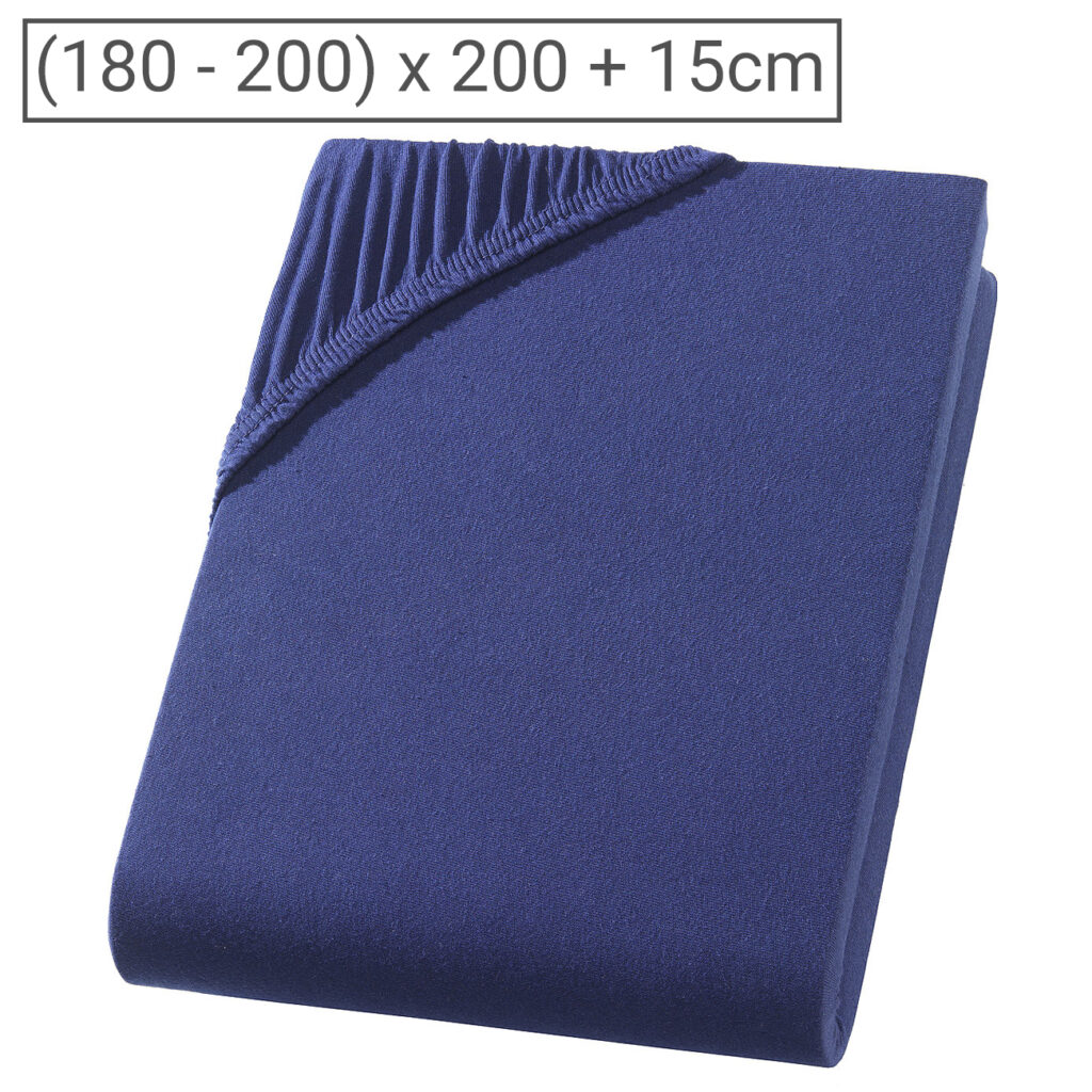 Boxspringbett-Topper Übergrösse Qualitäts-Jersey Fixleintuch, marine, 200 x 200 cm Boxspringbett-Topper Übergrösse Qualitäts-Jersey Fixleintuch, marine, 200 x 200 cm