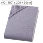 Einzelbett Premium Qualitäts-Jersey Fixleintuch, 100% Baumwolle, grau, 90 x 200 cm