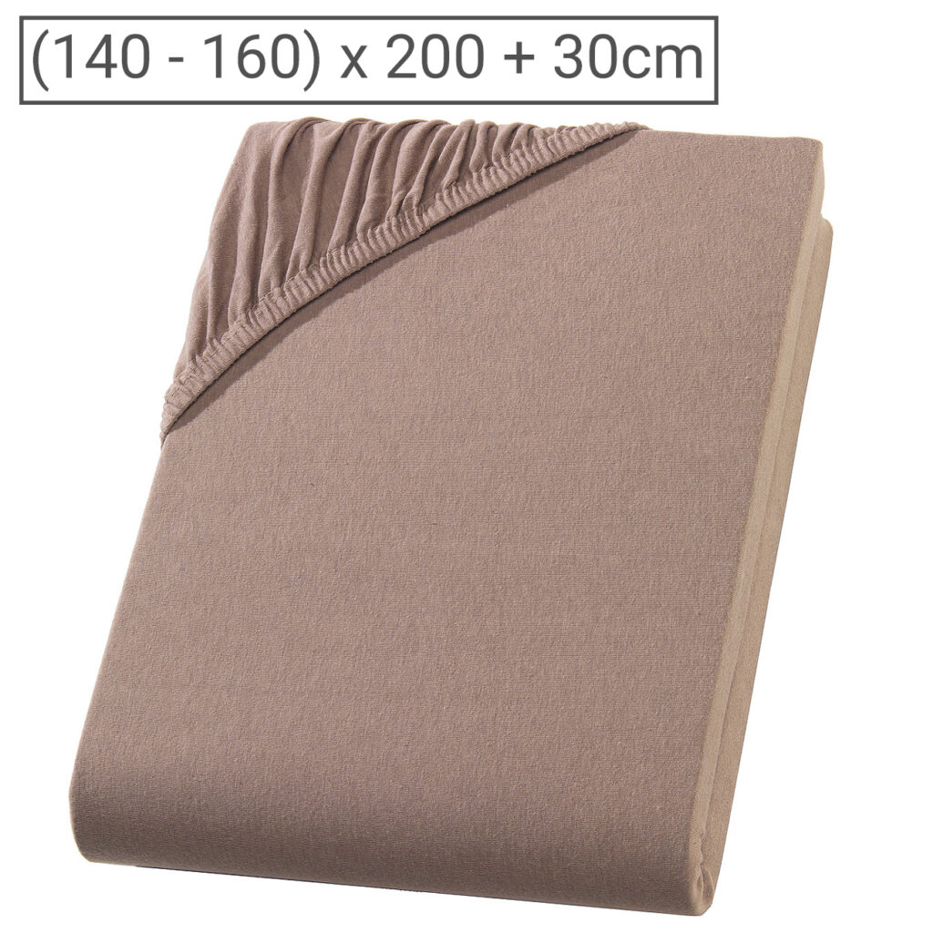 Doppelbett Premium Qualitäts-Jersey Fixleintuch, 100% Baumwolle, nougat, 160 x 200 cm Doppelbett Premium Qualitäts-Jersey Fixleintuch, 100% Baumwolle, nougat, 160 x 200 cm