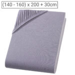 Doppelbett Premium Qualitäts-Jersey Fixleintuch, 100% Baumwolle, grau, 160 x 200 cm