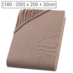 Übergrösse Premium Qualitäts-Jersey Fixleintuch, 100% Baumwolle, nougat, 200 x 200 cm