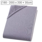 Übergrösse Premium Qualitäts-Jersey Fixleintuch, 100% Baumwolle, grau, 200 x 200 cm