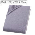 Boxspringbett-Topper Premium Qualitäts-Jersey Fixleintuch, grau, 160 x 200 cm