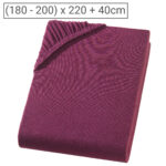 Wasser-/Boxspringbett Superb Qualitäts-Jersey Fixleintuch, bordeaux, 200 x 220 cm
