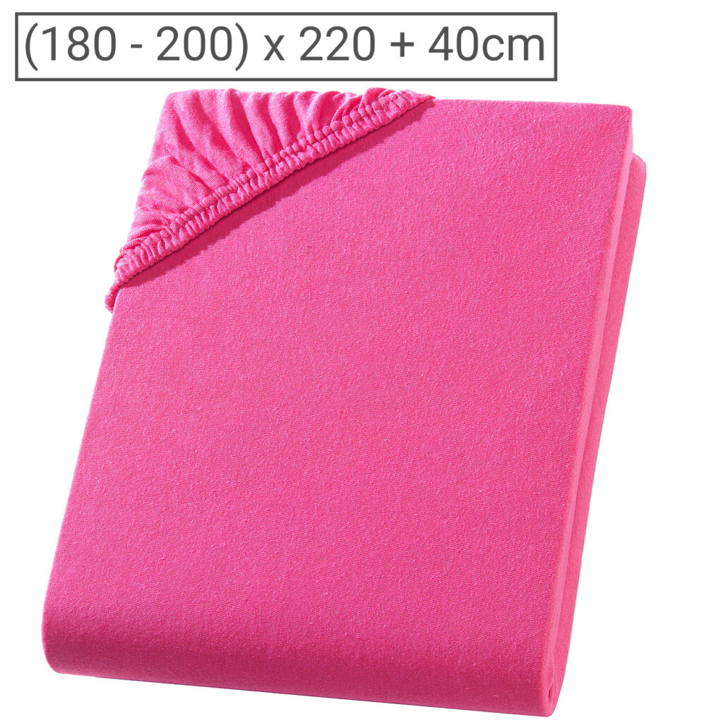 Wasser-/Boxspringbett Superb Qualitäts-Jersey Fixleintuch, magenta, 200 x 220 cm