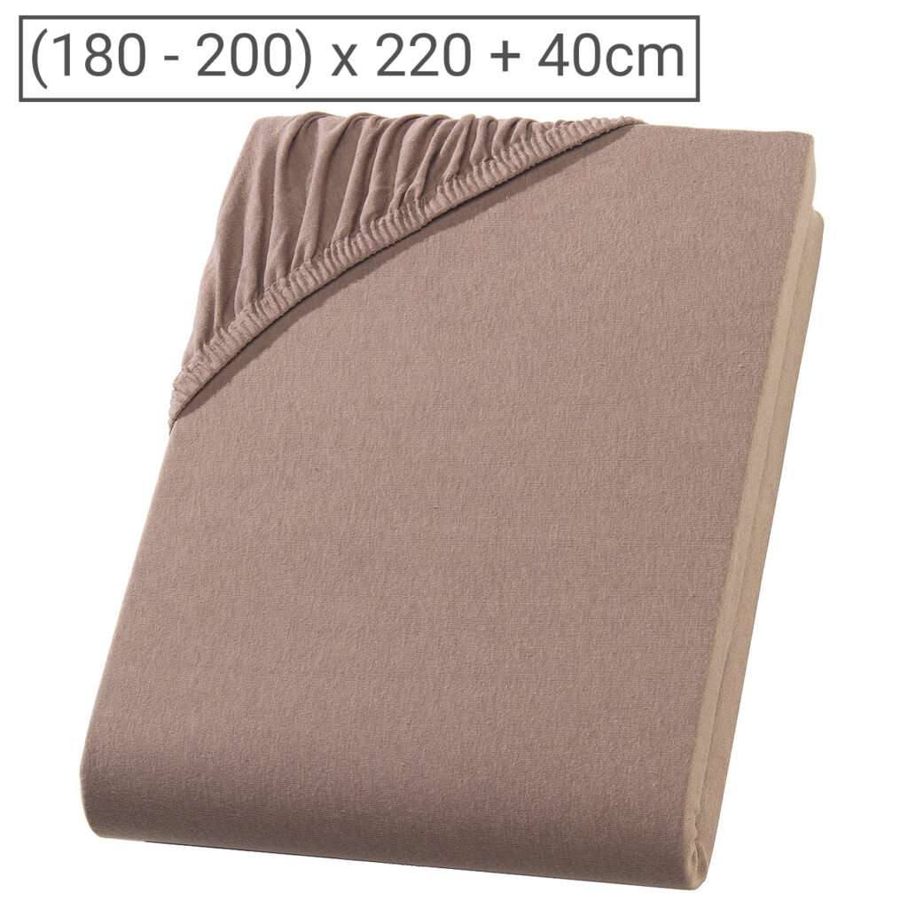 Wasser-/Boxspringbett Superb Qualitäts-Jersey Fixleintuch, nougat, 200 x 220 cm