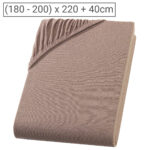 Wasser-/Boxspringbett Superb Qualitäts-Jersey Fixleintuch, nougat, 200 x 220 cm