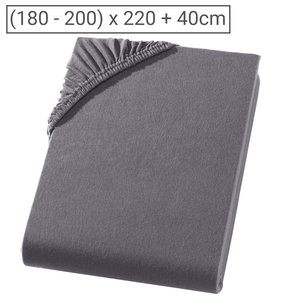 Wasser-/Boxspringbett Superb Qualitäts-Jersey Fixleintuch, anthrazit, 200 x 220 cm