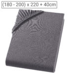 Wasser-/Boxspringbett Superb Qualitäts-Jersey Fixleintuch, anthrazit, 200 x 220 cm