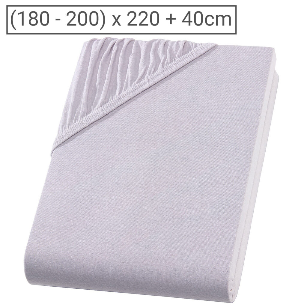 Wasser-/Boxspringbett Superb Qualitäts-Jersey Fixleintuch, silber, 200 x 220 cm Wasser-/Boxspringbett Superb Qualitäts-Jersey Fixleintuch, silber, 200 x 220 cm