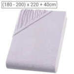 Wasser-/Boxspringbett Superb Qualitäts-Jersey Fixleintuch, silber, 200 x 220 cm