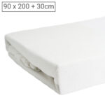 Einzelbett Luxus Frottee Fixleintuch, 80% Baumwolle, 20% Mikrofaser, weiss, 90 x 200 cm