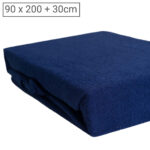 Einzelbett Luxus Frottee Fixleintuch, 80% Baumwolle, 20% Mikrofaser, marine, 90 x 200 cm