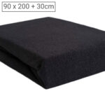 Einzelbett Luxus Frottee Fixleintuch, 80% Baumwolle, 20% Mikrofaser, schwarz, 90 x 200 cm