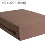 Doppelbett Luxus Frottee Fixleintuch, 80% Baumwolle, 20% Mikrofaser, nougat, 140 x 200 cm