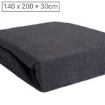 Doppelbett Luxus Frottee Fixleintuch, 80% Baumwolle, 20% Mikrofaser, anthrazit 140 x 200cm