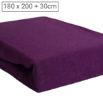 Übergrösse Luxus Frottee Fixleintuch, 80% Baumwolle, 20% Mikrofaser, aubergine 180 x 200cm