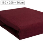 Übergrösse Luxus Frottee Fixleintuch, 80% Baumwolle, 20% Mikrofaser, bordeaux, 180 x 200cm