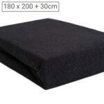 Übergrösse Luxus Frottee Fixleintuch, 80% Baumwolle, 20% Mikrofaser, schwarz, 180 x 200 cm