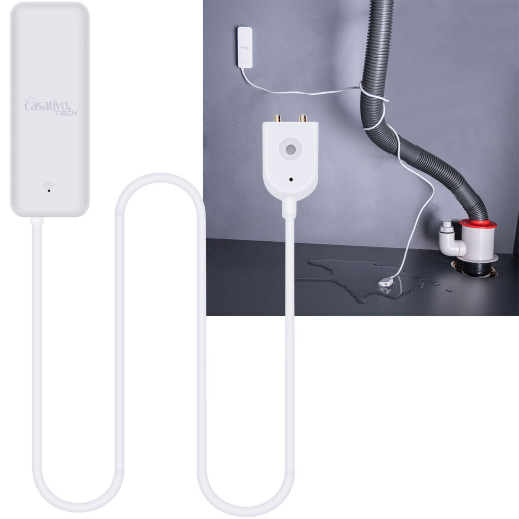 WLAN-Wassermelder mit externem Sensor, App-Steuerung WLAN-Wassermelder mit externem Sensor, App-Steuerung