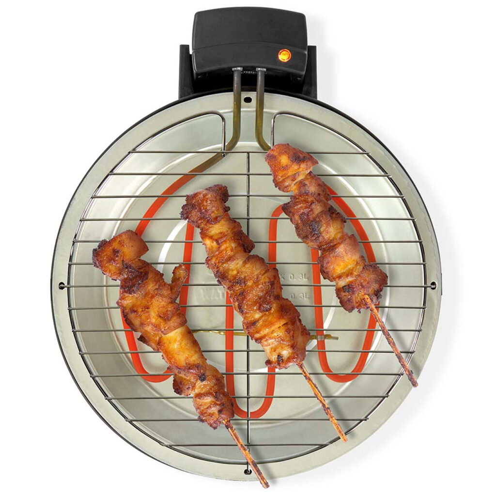 Elektro Tischgrill, mit Abtropfschale, Schwarz, 1250 Watt, Ø 30 cm Elektro Tischgrill, mit Abtropfschale, Schwarz, 1250 Watt, Ø 30 cm