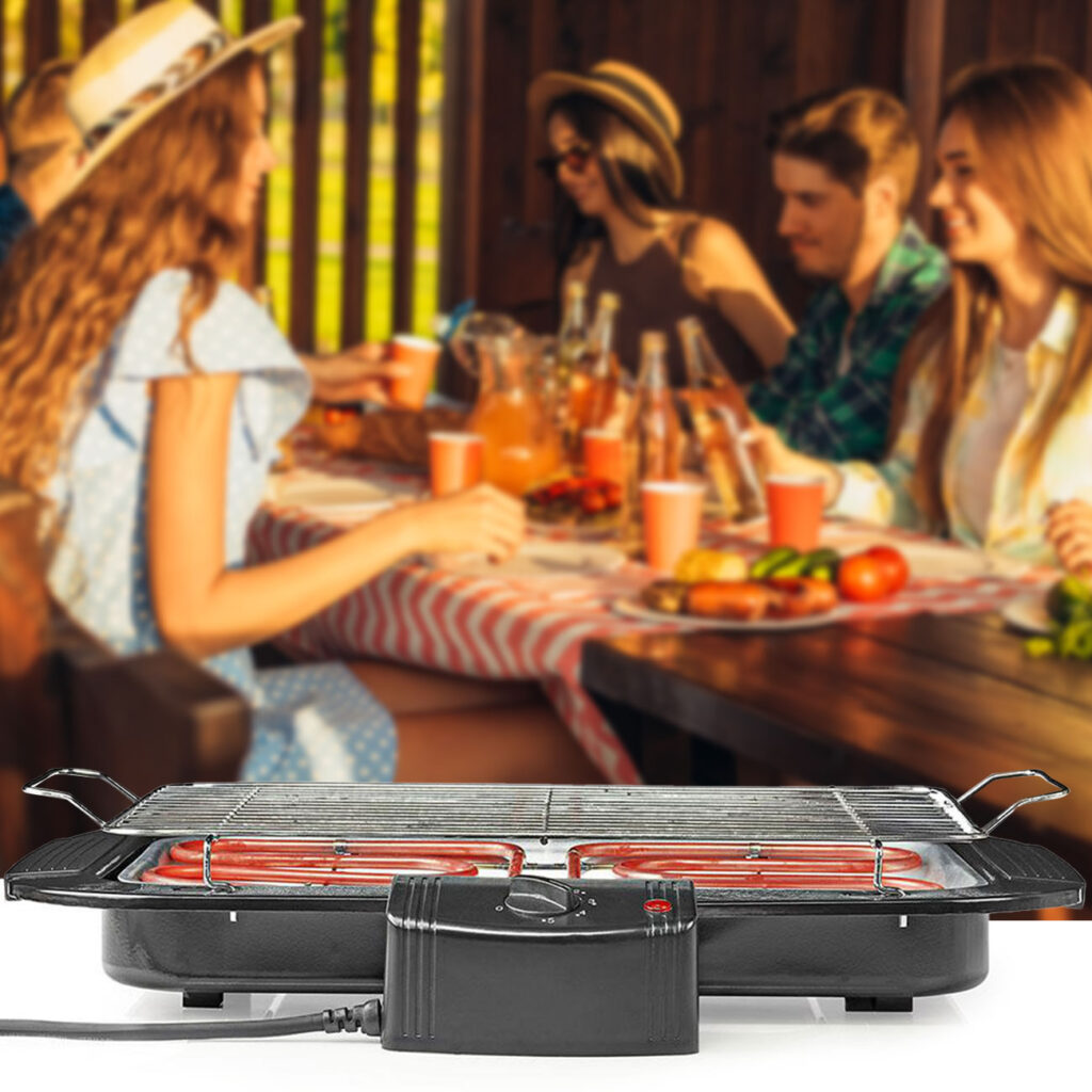 Elektrischer Grill, Tischgrill mit Thermostat, 2000 W Elektrischer Grill, Tischgrill mit Thermostat, 2000 W