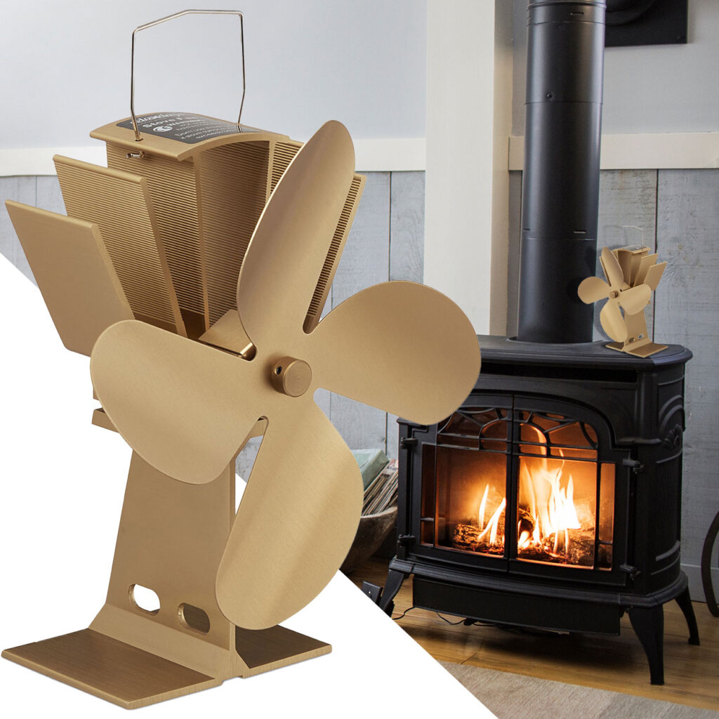 Kaminventilator, 4 Lüfterblätter, stromlos, bronze Kaminventilator, 4 Lüfterblätter, stromlos, bronze
