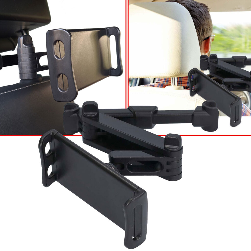 Verstellbare Kopfstützenhalterung für Tablet, Handy oder Switch, bis 12,5″ Verstellbare Kopfstützenhalterung für Tablet, Handy oder Switch, bis 12,5″
