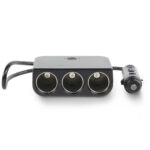 KFZ-Steckdose 12V, 3-fach und 1x USB-A, Zigarettenanzünder-Verteiler