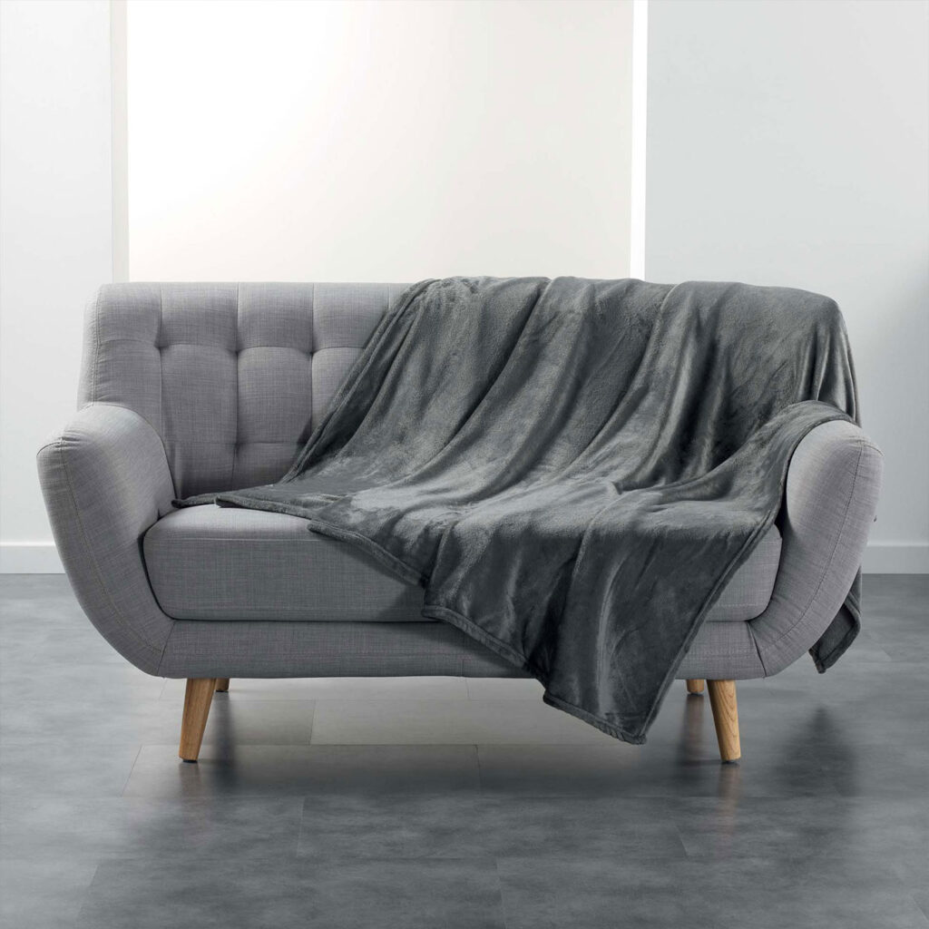 Couchdecke, grau, Kuscheldecke, 180 x 220 cm