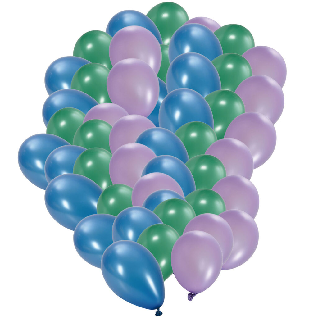 Luftballons 100er-Set in bunten Metallic-Farben, Geburtstags-Luftballons