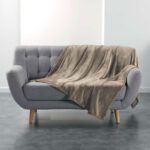 Couchdecke, beige, Kuscheldecke, 180 x 220 cm