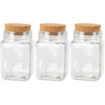 3er Set Vorratsglas mit Korkverschluss 250 ml