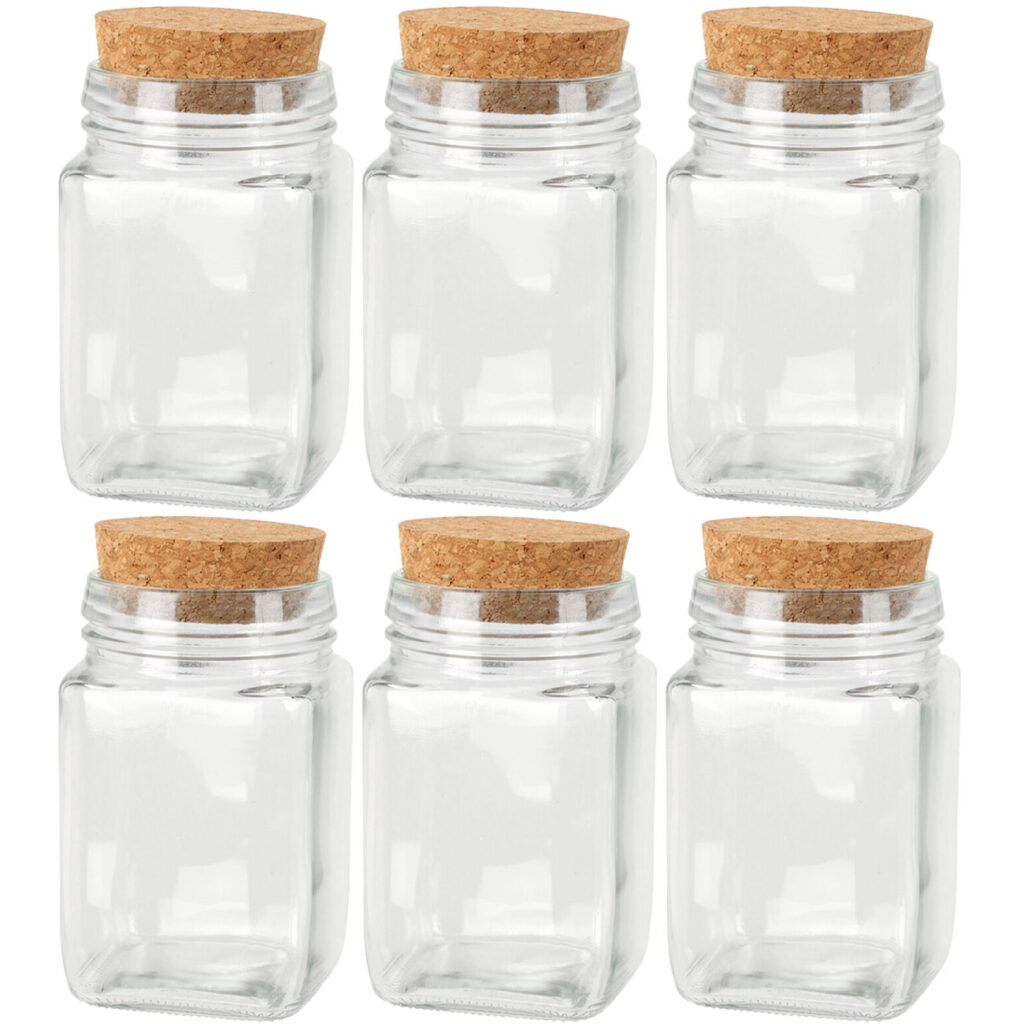 6er Set Vorratsglas mit Korkverschluss 250 ml