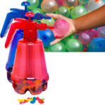 2er-Set bunte Wasserballons mit Pump-Füllflasche
