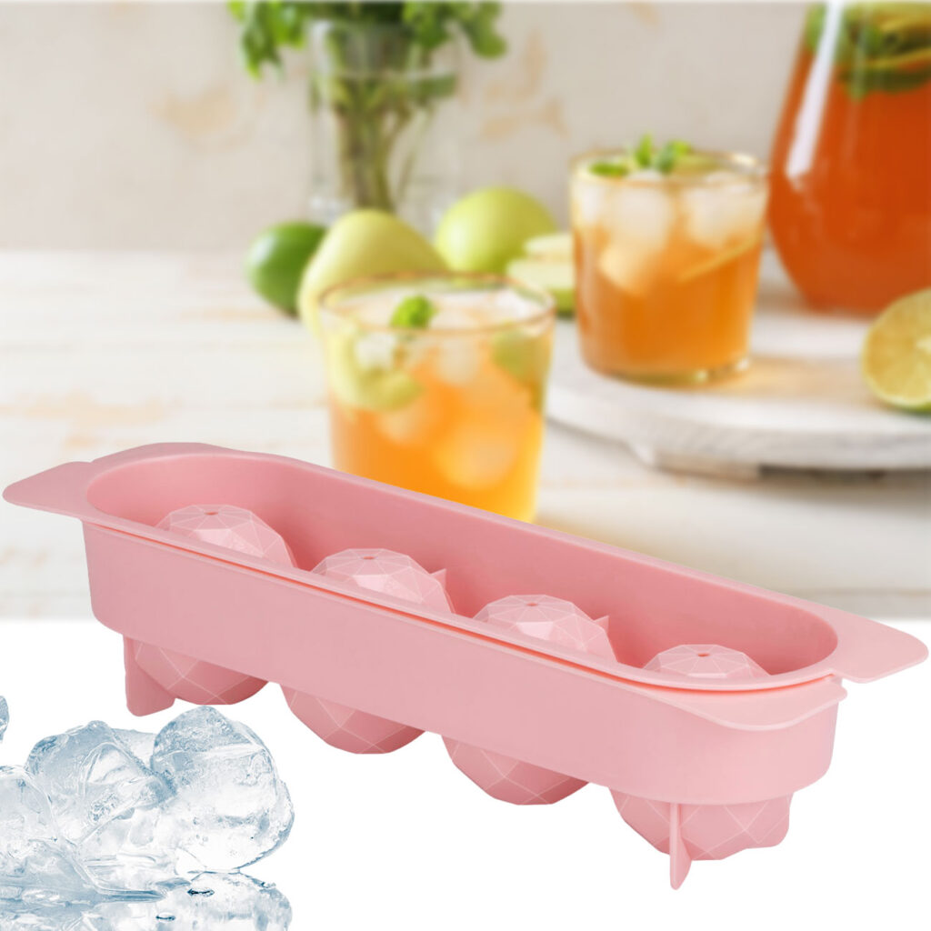 Eiswürfelform für 4 geometrische Eiskugeln