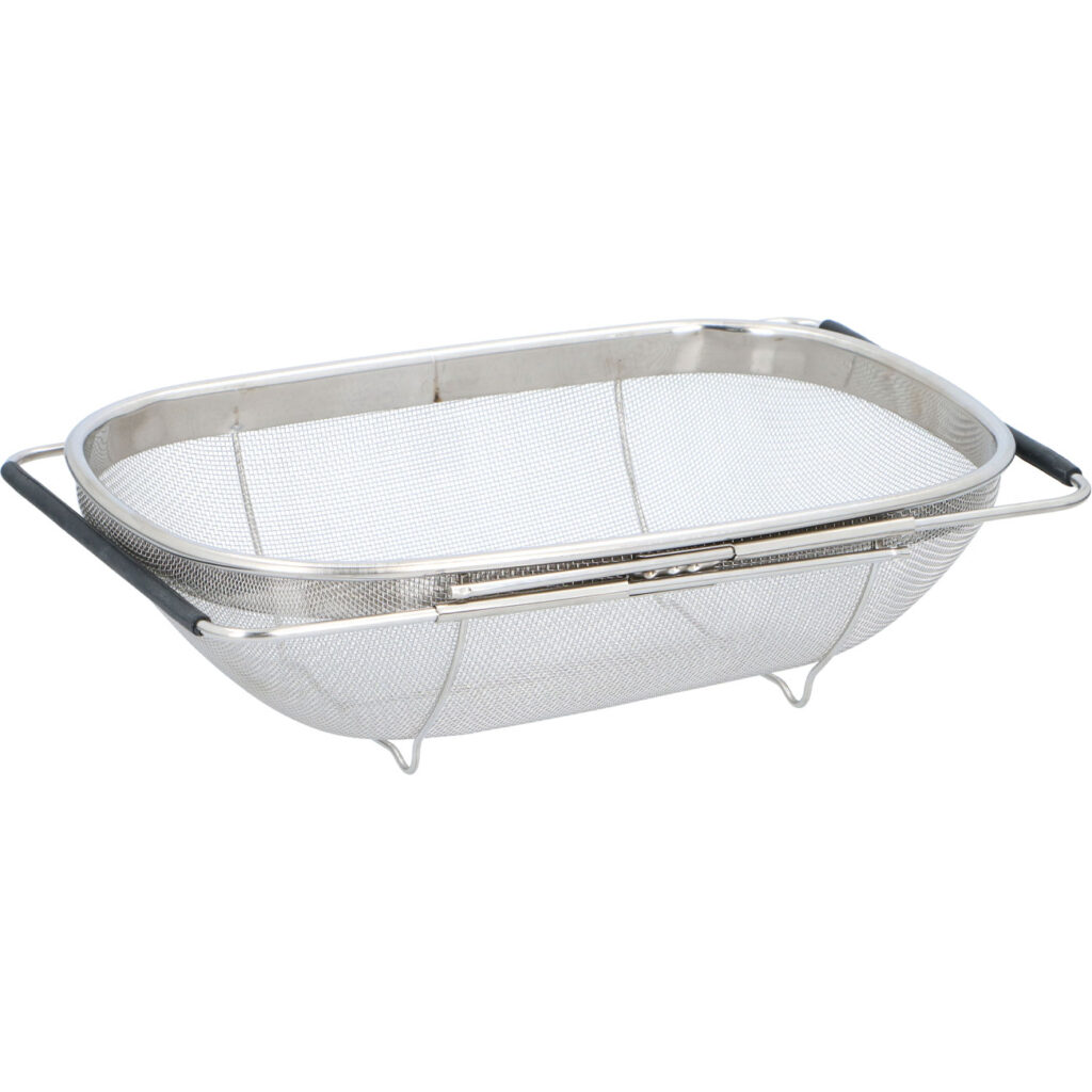 Spülbecken-Sieb, ausziehbar von 35 auf 55 cm, Edelstahl Spülbecken-Sieb, ausziehbar von 35 auf 55 cm, Edelstahl
