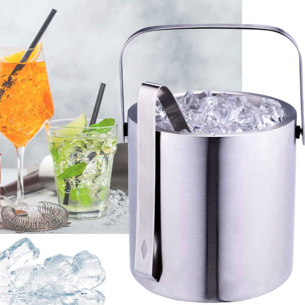 Eiseimer mit Doppelwand, Edelstahl, 1,2 l