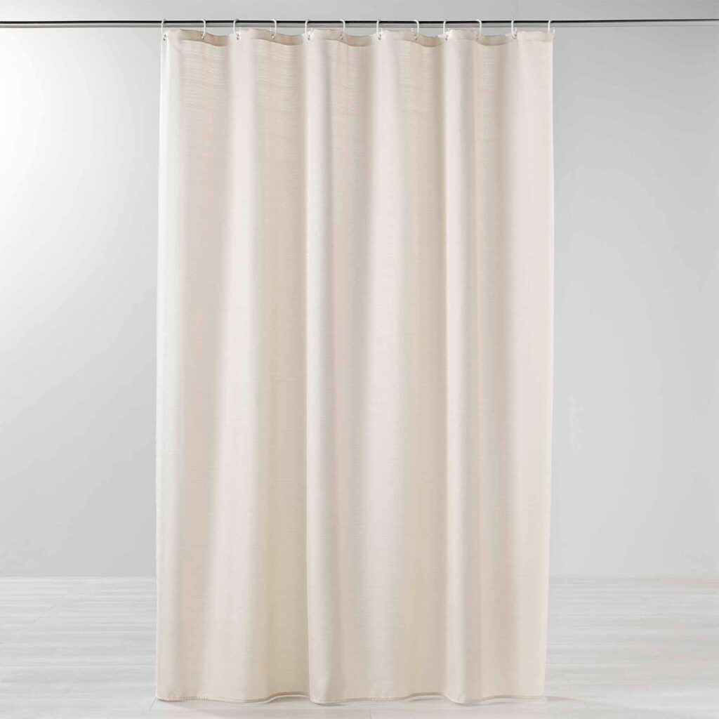 Duschvorhang mit Haken, natur 180 x 200 cm
