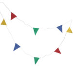 Flaggengirlande mit LED-Lichtern, bunt, 10 Flaggen, IPX4