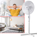Standventilator, weiss, höhenverstellbar, 45 W, Ø 40 cm