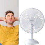 Tischventilator mit 3 Geschwindigkeitsstufen, weiss, 35 W