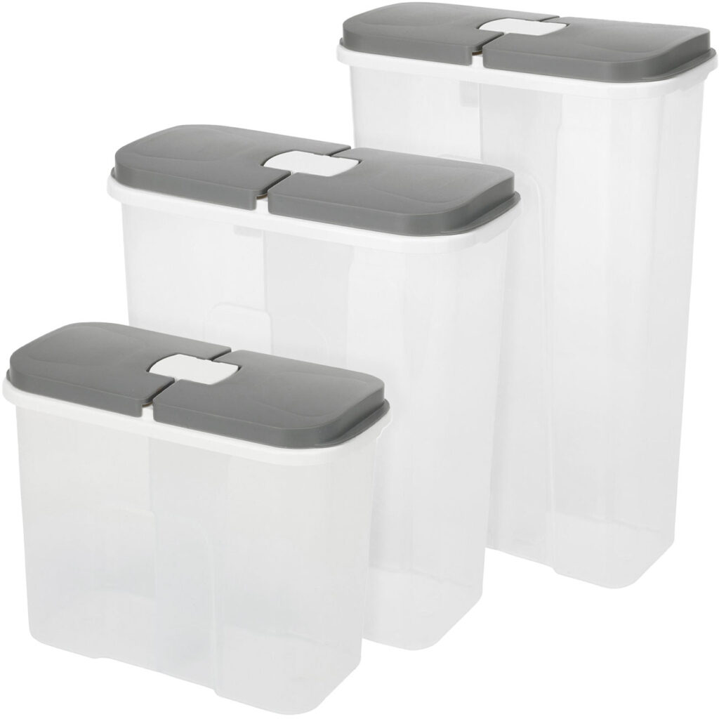 3er-Set Vorratsdosen mit je 2 Fächern, 2100 ml, 2850 ml, 3550 ml 3er-Set Vorratsdosen mit je 2 Fächern, 2100 ml, 2850 ml, 3550 ml