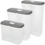 3er-Set Vorratsdosen mit je 2 Fächern, 2100 ml, 2850 ml, 3550 ml